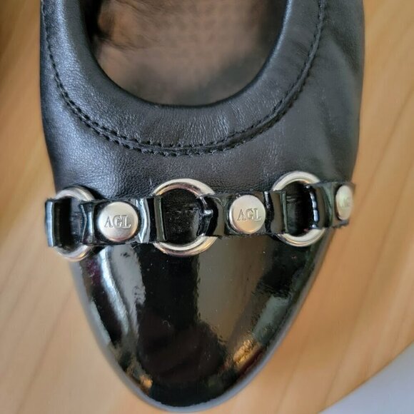 AGL Italian Leather Heels - Patent Toe with Silver Harddware - Size 9.5 - Picture 3 of 8